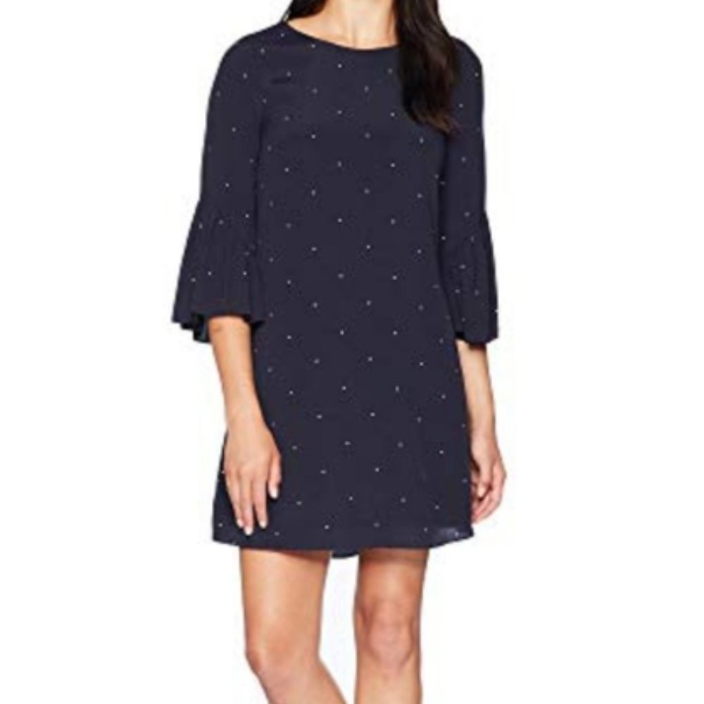Vince Camuto Blue Ruffle Sleeve Shift Dress
